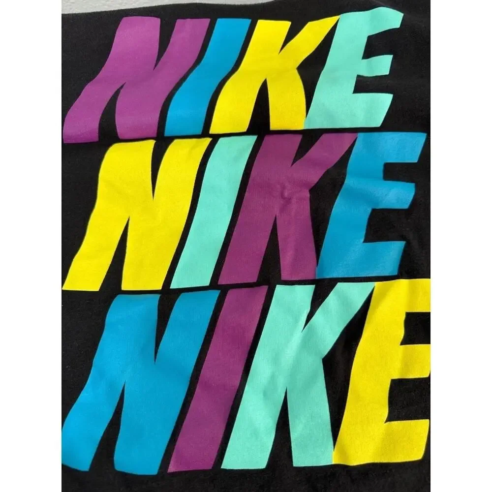 Vintage NIKE Shirt Black Multi-Colored Graphic Logo Fit T-Shirt XXL Streetware
